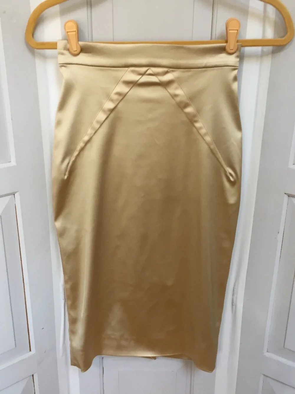 Dolce & Gabbana Gold Satin Pencil Skirt